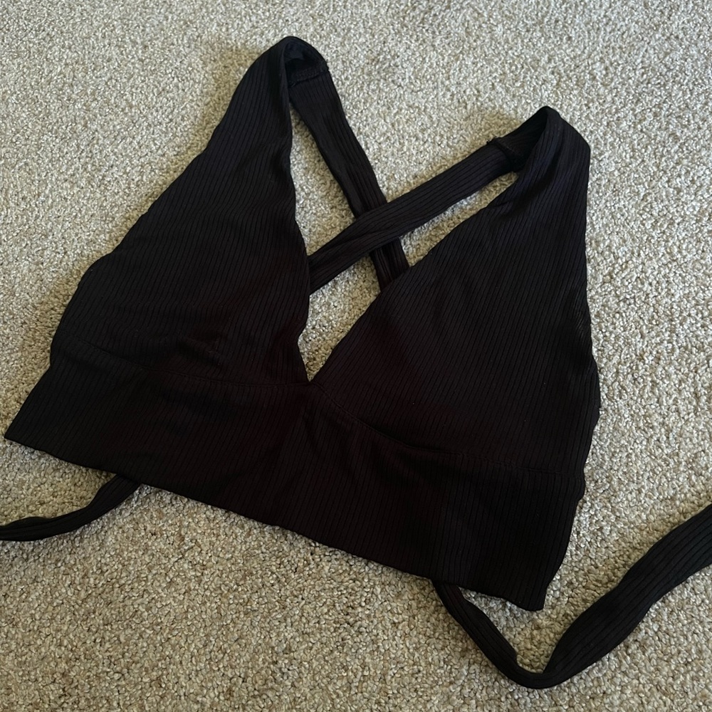 ‼️LAST CALL‼️ Garage Black Halter Crop Top
